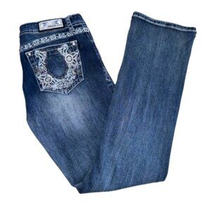 Grace Women 32 Bootcut Jeans EB-81563 Jeans Horseshoe Embroidered Mid Rise